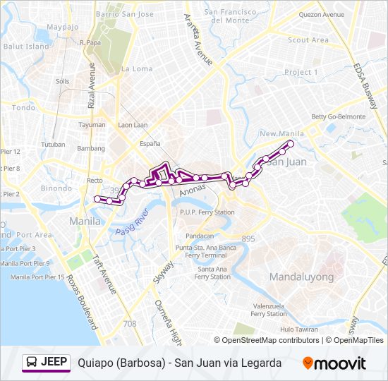 JEEP Bus Line Map