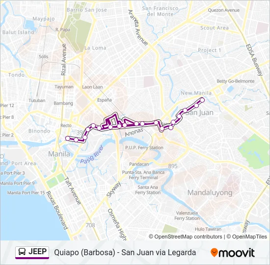 JEEP Bus Line Map