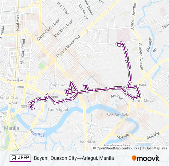 JEEP Bus Line Map