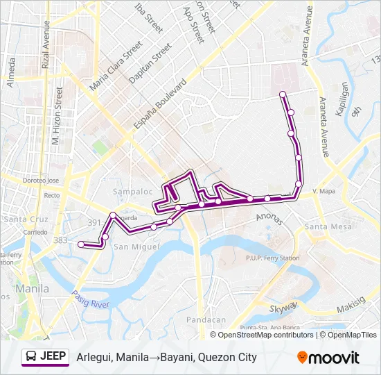 JEEP Bus Line Map