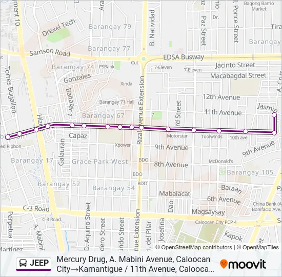 JEEP Bus Line Map