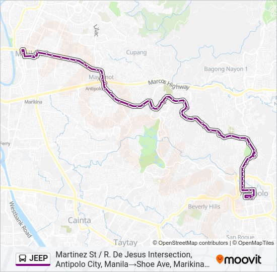 JEEP Bus Line Map