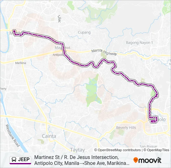 JEEP Bus Line Map