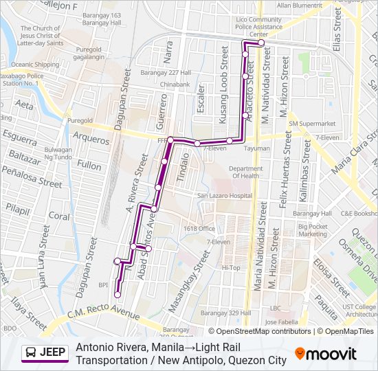 JEEP Bus Line Map