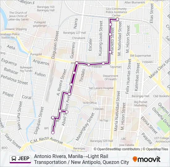 JEEP Bus Line Map