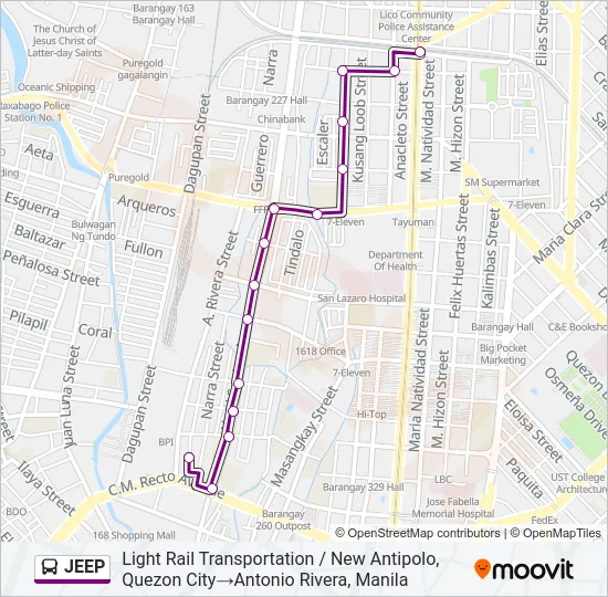 JEEP Bus Line Map