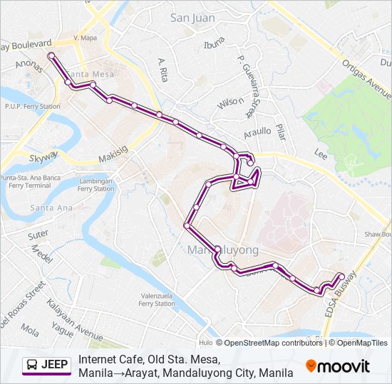 JEEP Bus Line Map