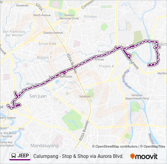 JEEP bus Line Map