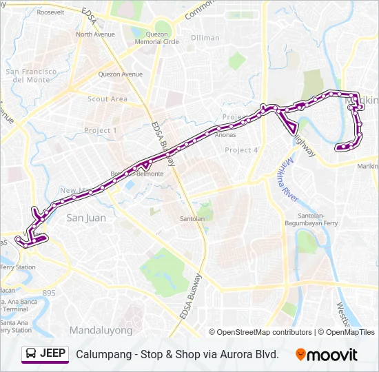 JEEP Bus Line Map