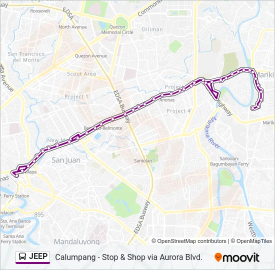 JEEP Bus Line Map