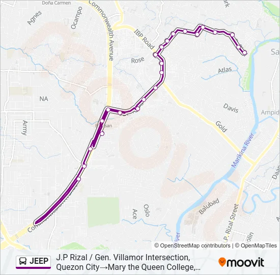 JEEP Bus Line Map