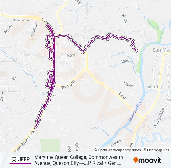 JEEP bus Line Map