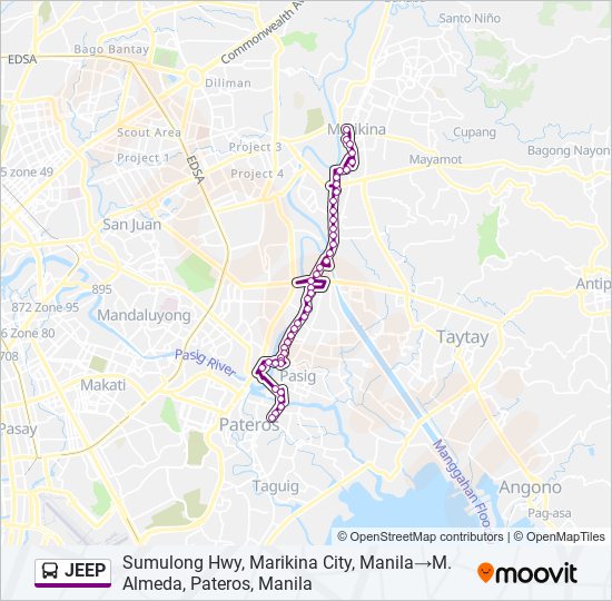 JEEP bus Line Map