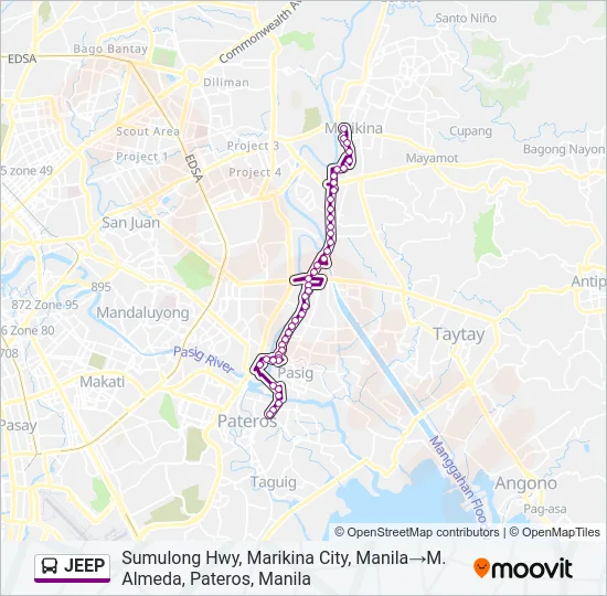 JEEP Bus Line Map