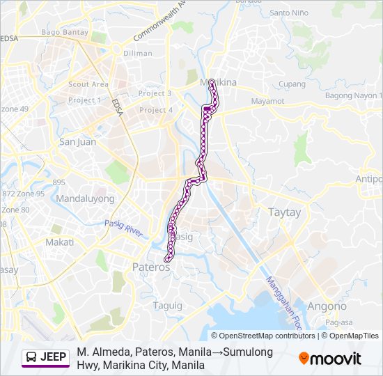 JEEP bus Line Map