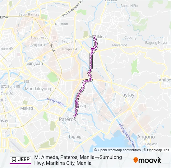 JEEP Bus Line Map