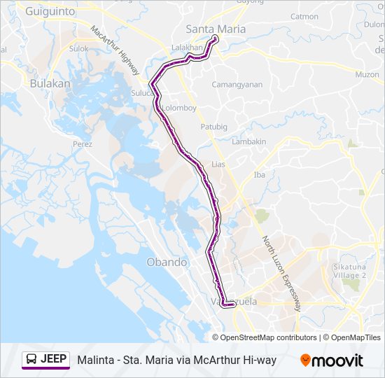 JEEP Bus Line Map