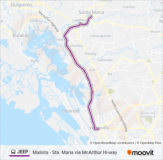 JEEP Bus Line Map