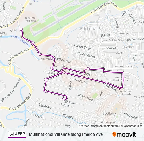 JEEP Bus Line Map