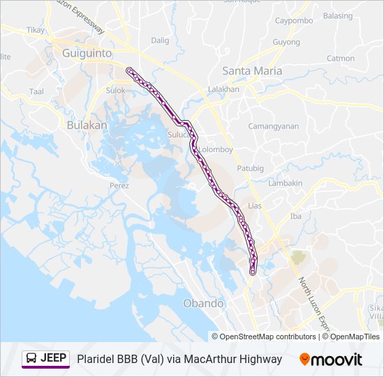 JEEP Bus Line Map