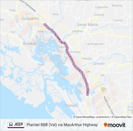 JEEP Bus Line Map
