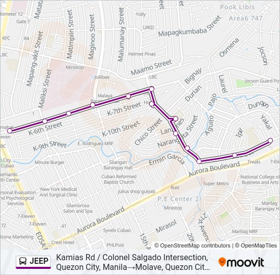 JEEP bus Line Map