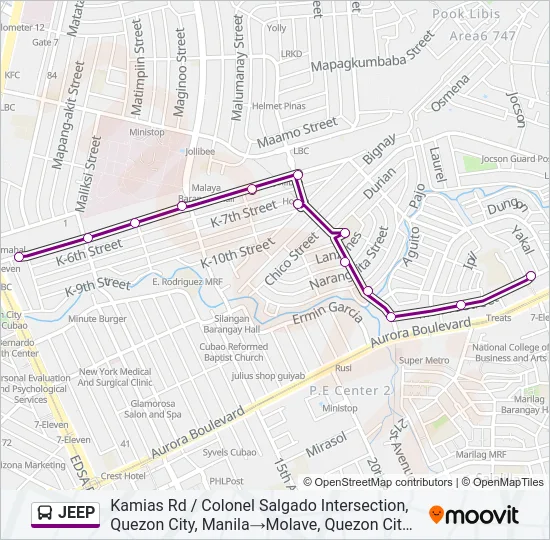 JEEP Bus Line Map