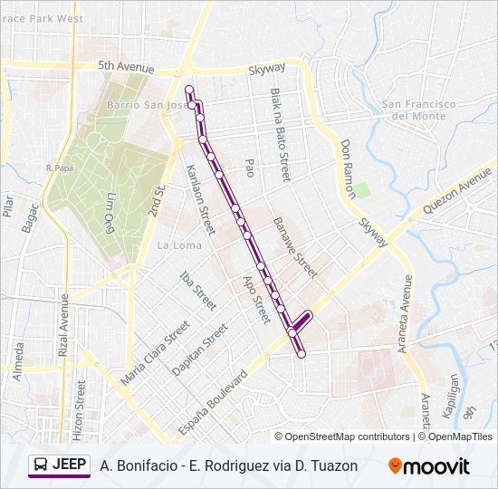 JEEP Bus Line Map