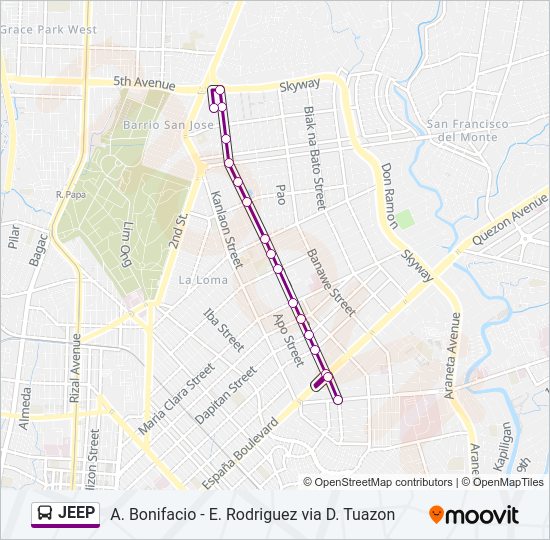 JEEP Bus Line Map