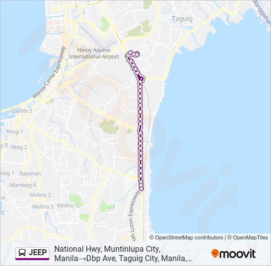 JEEP Bus Line Map