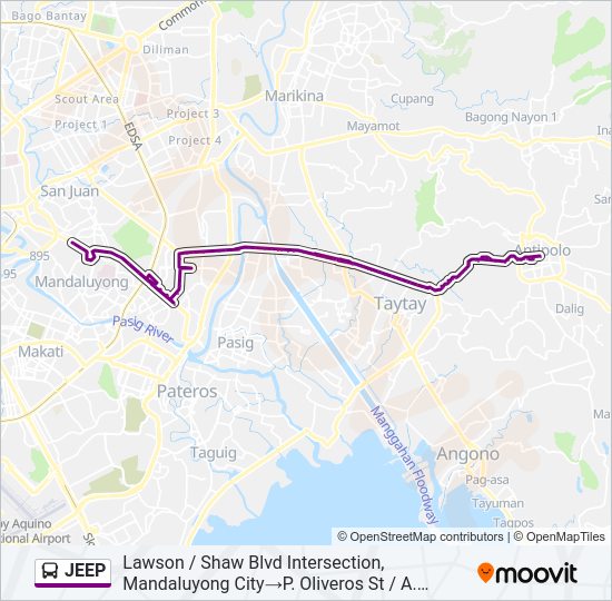 JEEP Bus Line Map