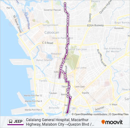 JEEP Bus Line Map