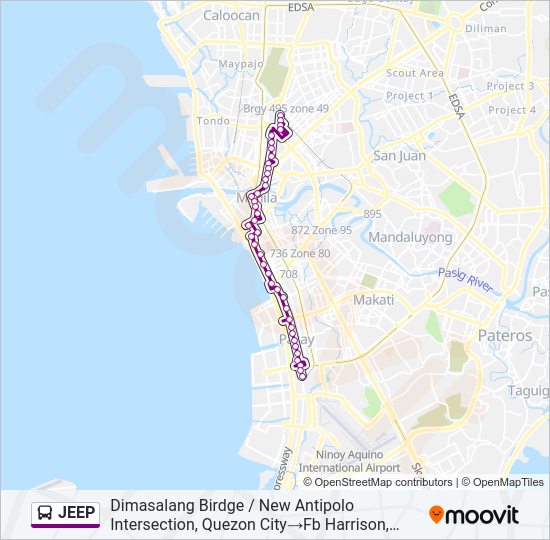 JEEP Bus Line Map