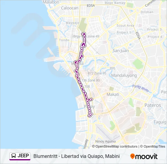 JEEP Bus Line Map