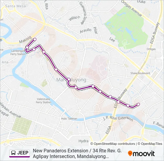 JEEP Bus Line Map