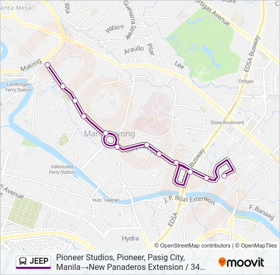 JEEP Bus Line Map