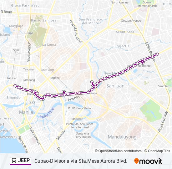 JEEP bus Line Map