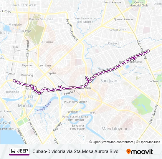 JEEP Bus Line Map