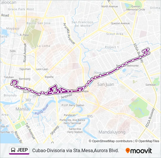 JEEP Bus Line Map
