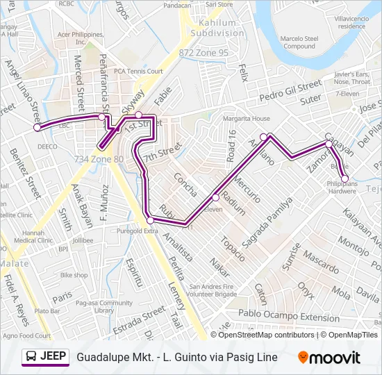 JEEP Bus Line Map