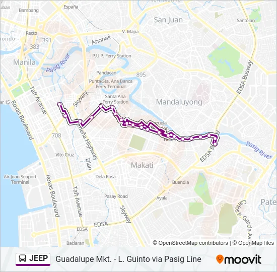 JEEP Bus Line Map