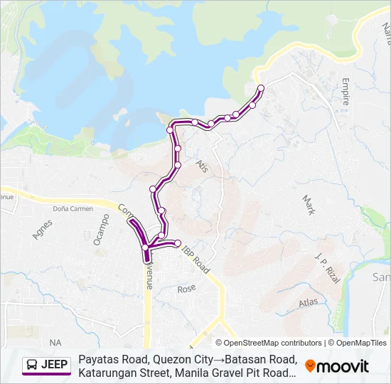 JEEP Bus Line Map