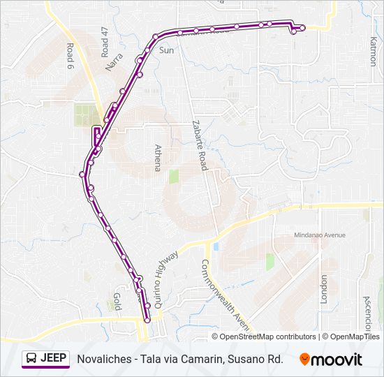 JEEP Bus Line Map