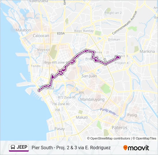 JEEP Bus Line Map