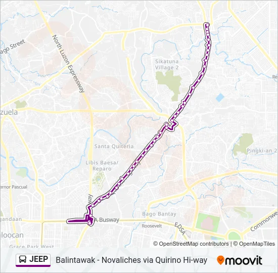 JEEP Bus Line Map