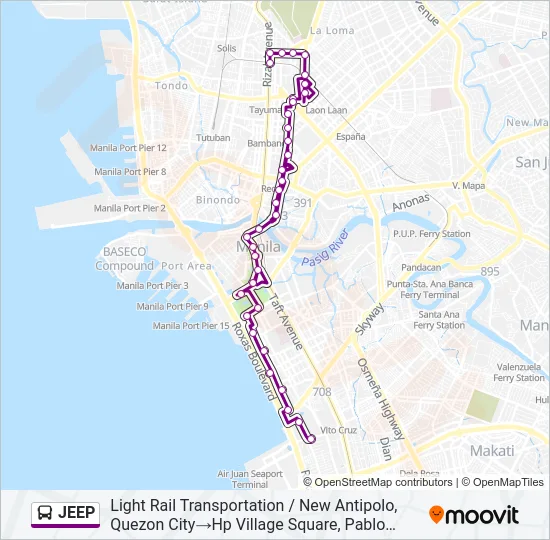JEEP Bus Line Map