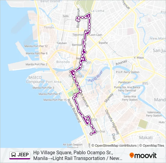 JEEP Bus Line Map