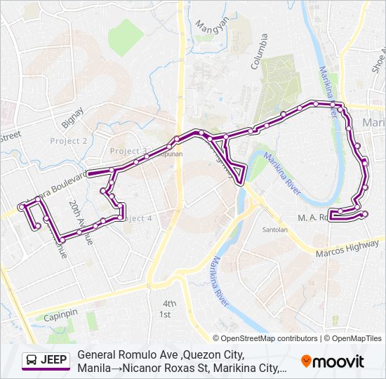 JEEP Bus Line Map