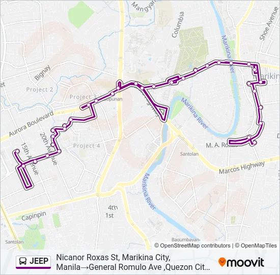 JEEP Bus Line Map