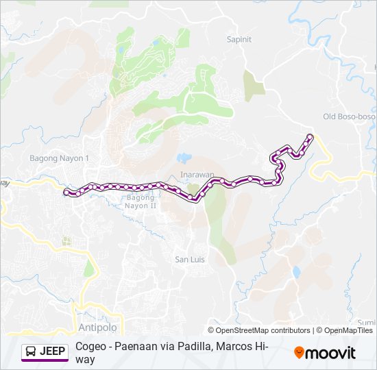 JEEP bus Line Map